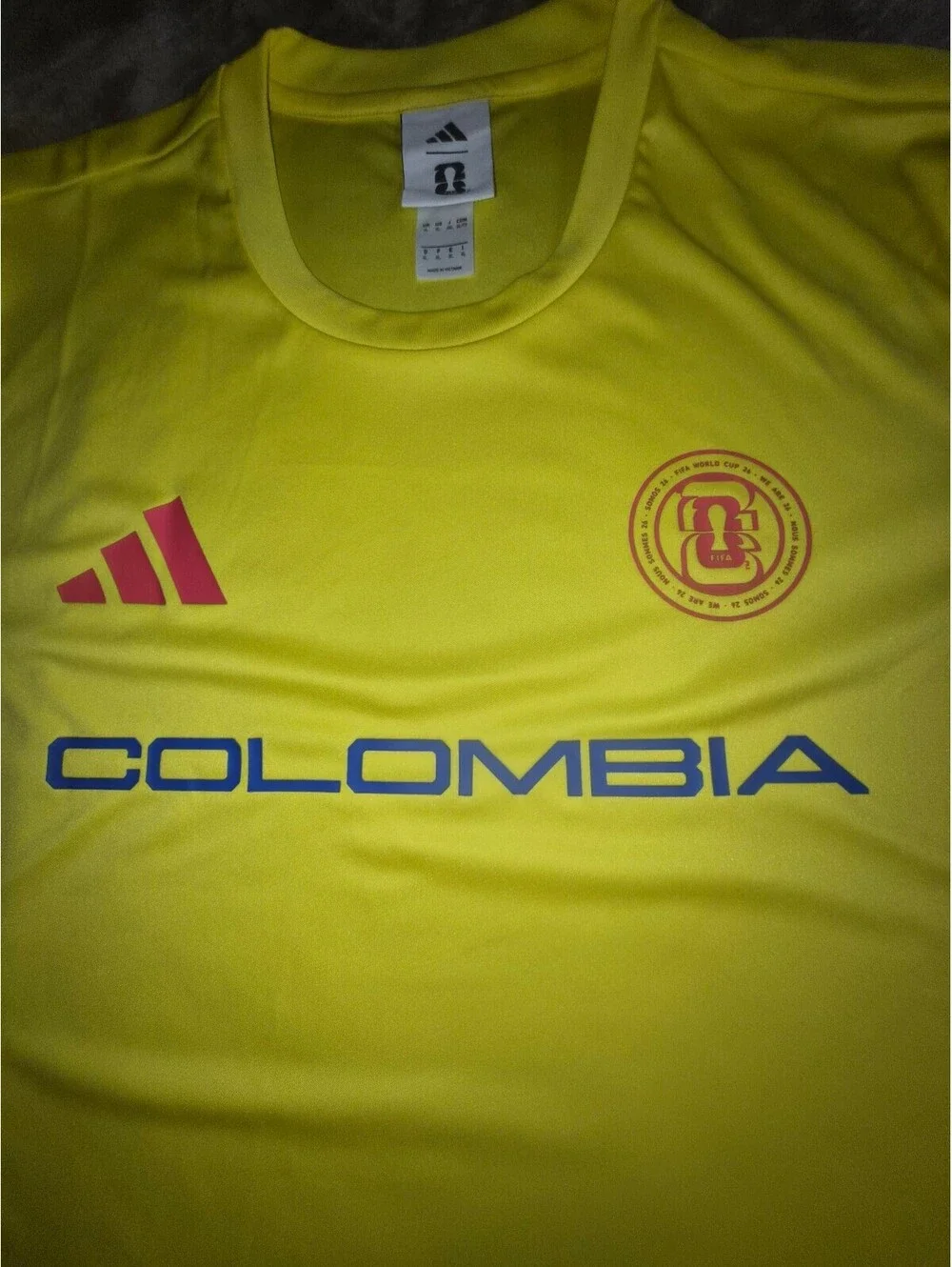 Adidas Colombia Soccer Jersey Yellow Size L Officially Licensed